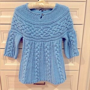 Blue cable-knit sweater❄️🧊🥶🩵